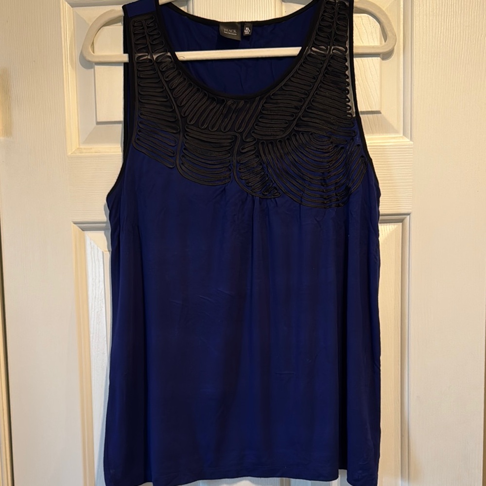 Blue and Black Women's Top